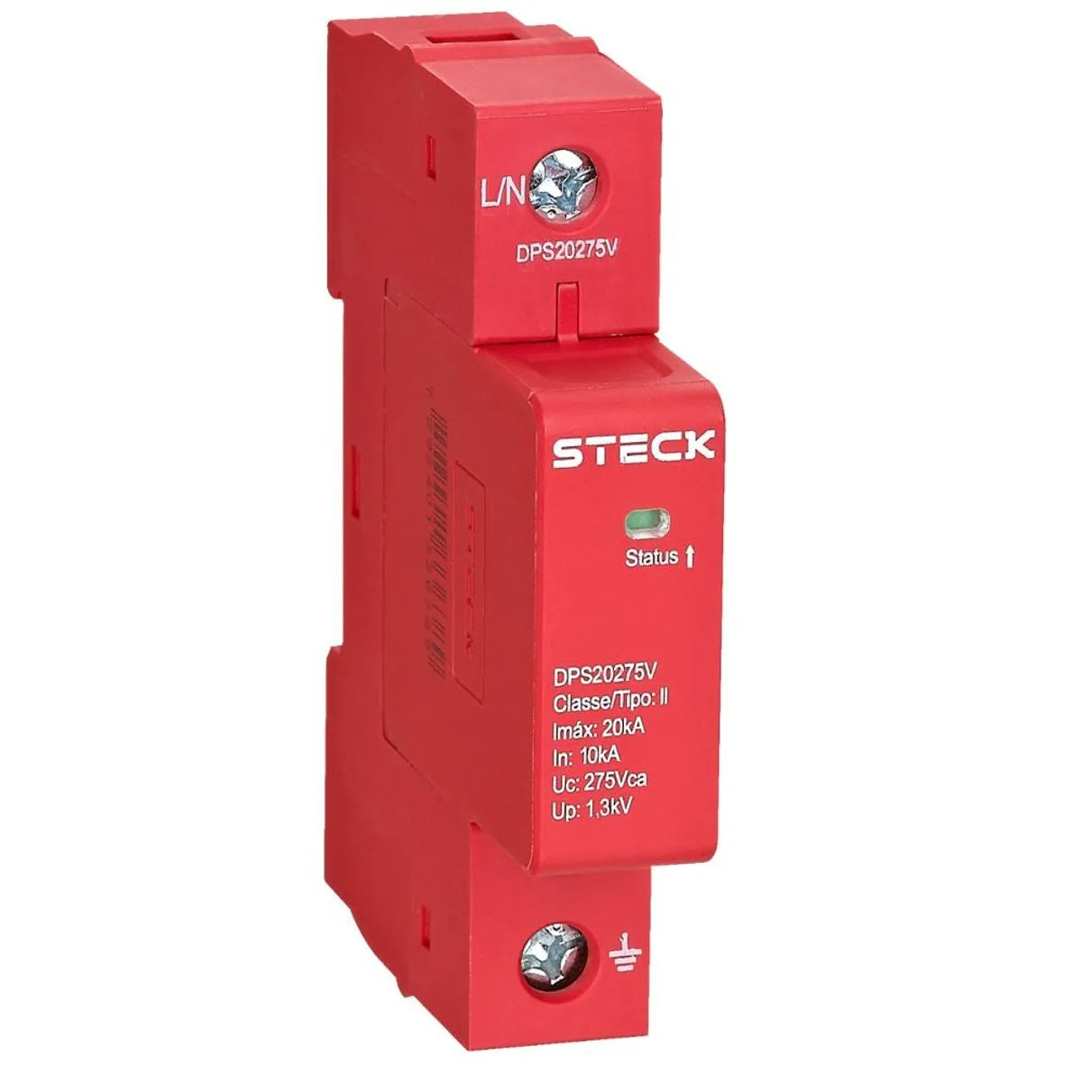 DPS Dispositivo de Proteção Contra Surtos 20kA 275V Vermelho -Steck