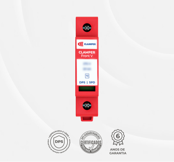 DPS Dispositivo de Proteção Contra Surtos 12kA 275V Vermelho - CLAMPER Front V