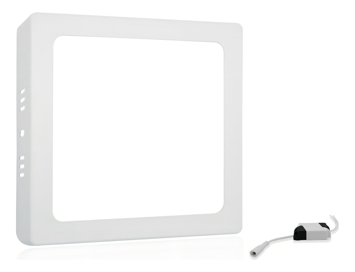 Plafon LED de Sobrepor 12W Quadrado 3000K - Luz Branca Quente e Aconchegante