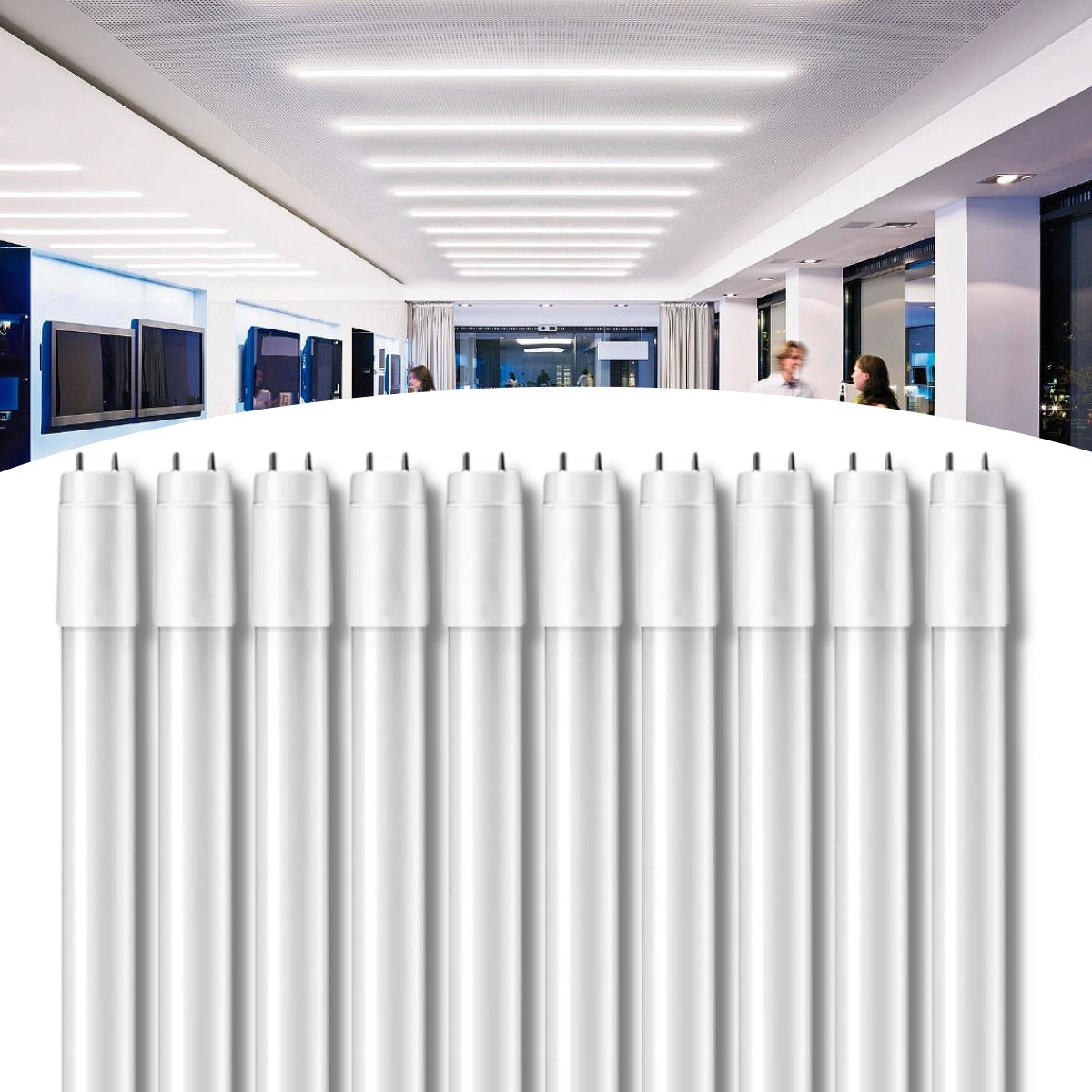 Kit 10 Lâmpadas Led Tubular 120cm 20w T8 1,2m Branco Frio