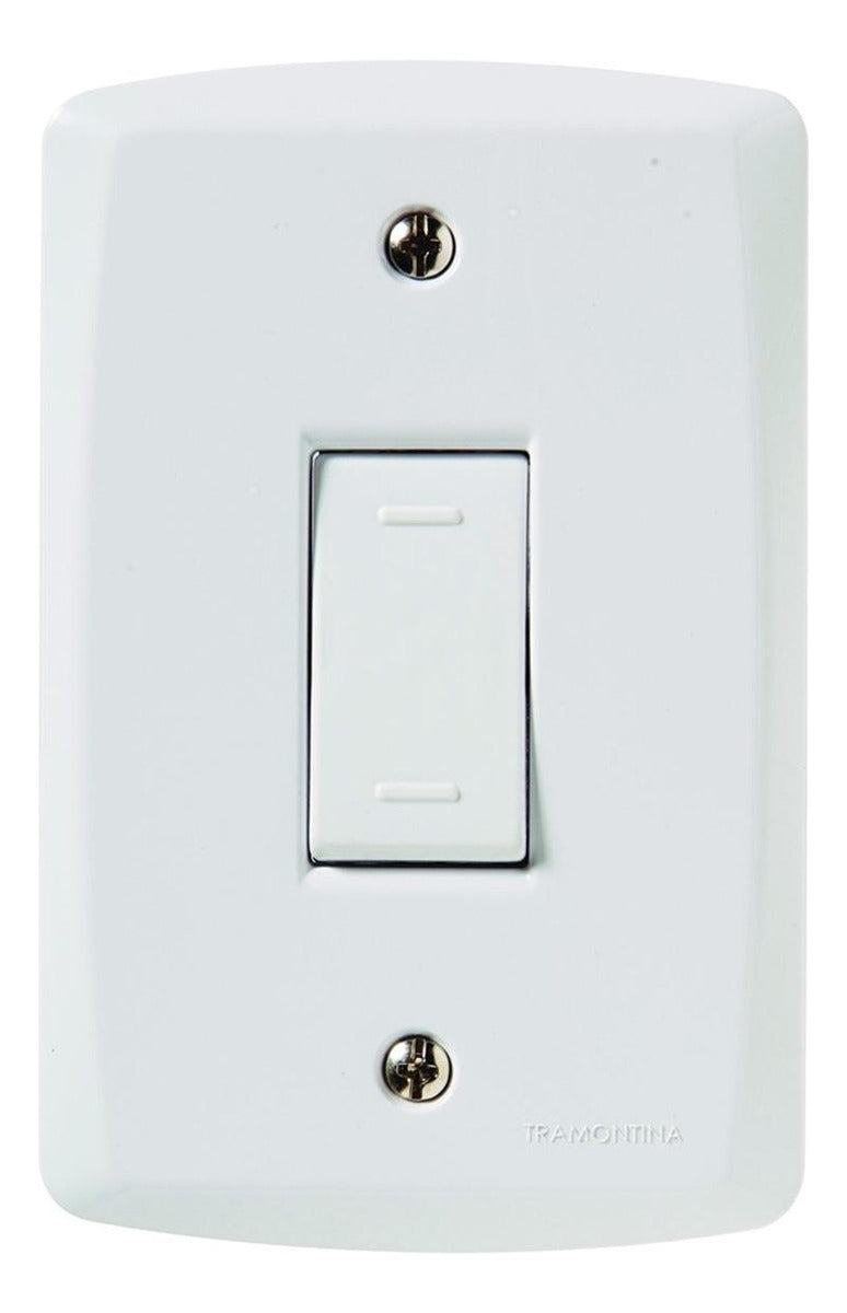 Conjunto Interruptor Simples Lux Branco - Tramontina