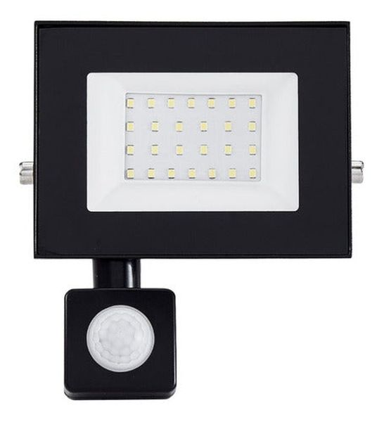 Refletor Com Sensor De Presença Led 30w Fotocélula Bivolt Cor da carcaça Preto Cor da luz Branco-frio