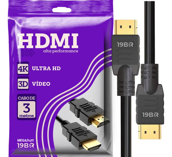 Cabo Hdmi Gold 4k 3m Metros Premium 3d Full Hd Blindado Tv Pc