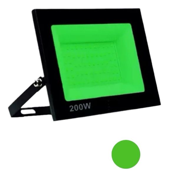 Refletor 200w Verde Exterior Paisagismo Iluminação Led