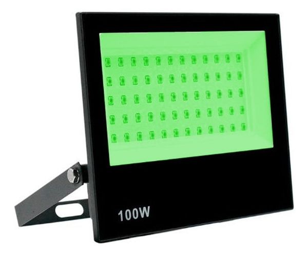Refletor Led 100w Verde Prova Dagua Luminária Holofote