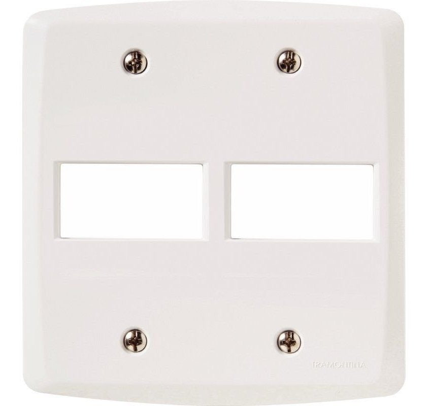 Placa 4x4 2 Postos Lux Branco - Tramontina