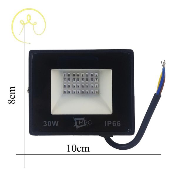 Refletor Holofote 30w Luz Azul A Prova D' Agua Bivolt Ip66