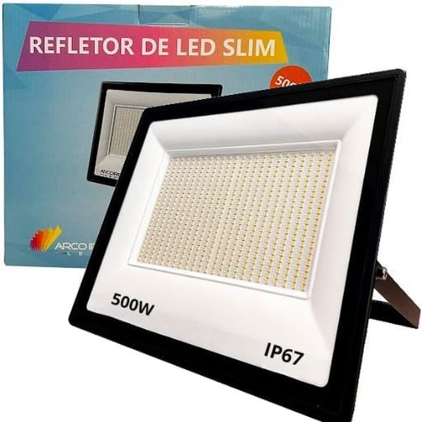 Refletor 500w Led Holofote Bivolt Prova D'água Branco Frio