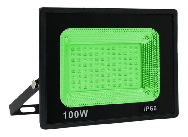 Refletor 100w Led Holofote Verde 110/220 Prova D'água