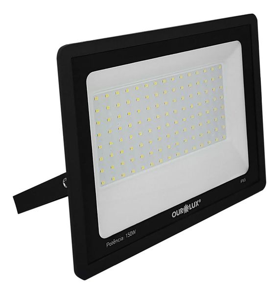 Refletor Projetor Led Slim 150w Biv Ip65 Branco Frio Ourolux