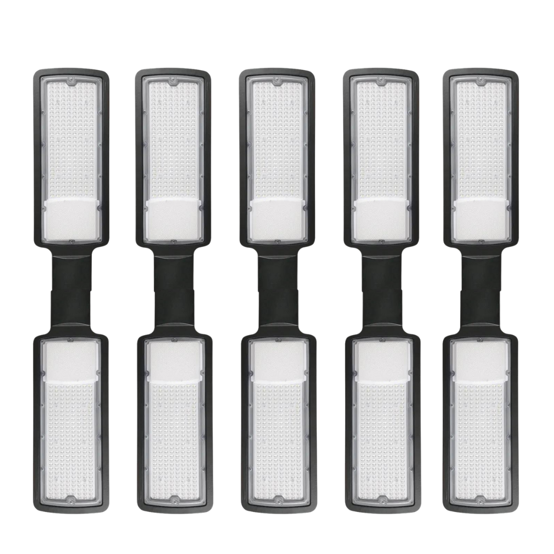 10 Luminárias LED para Poste 150W Iluminação Pública 6500K - Carcaça Preta, Luz Branco Frio, Bivolt (110V/220V)