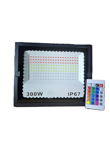 Refletor LED 300w Holofote RGB SMD Colorido Com Controle Prova d'água