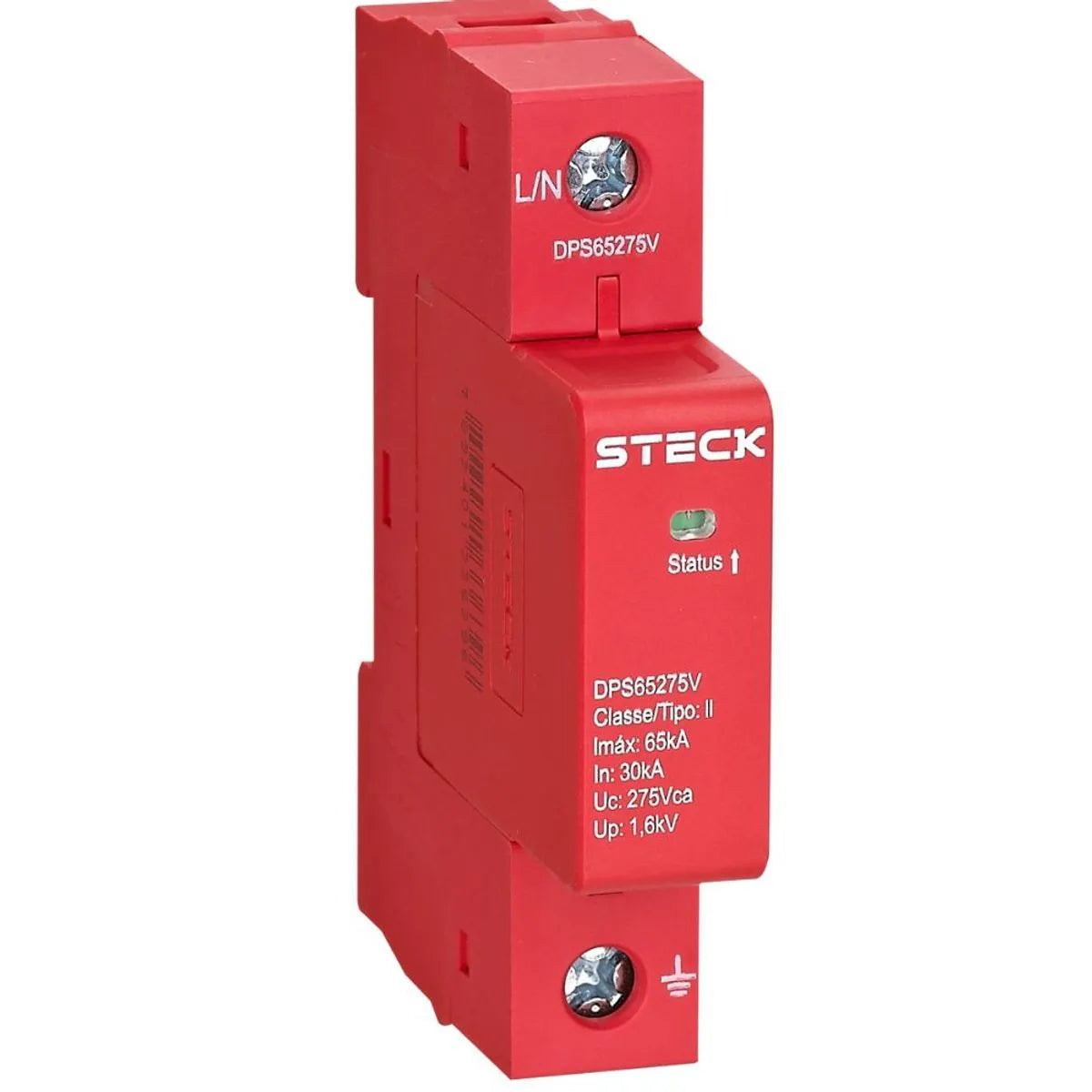 DPS Dispositivo de Proteção Contra Surtos 65kA 275V Vermelho - Steck