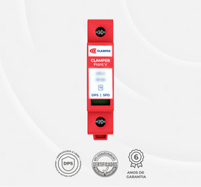 DPS Dispositivo de Proteção Contra Surtos 15kA 275V Vermelho - CLAMPER Front V
