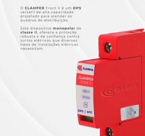 DPS Dispositivo de Proteção Contra Surtos 15kA 275V Vermelho - CLAMPER Front V