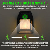 Arandela De Parede Com Luz Solar Sensor De Presença Cor Preto