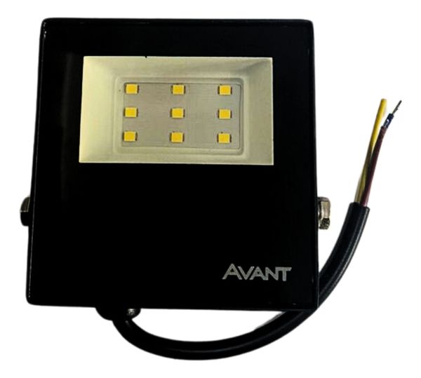 Refletor Holofote Led 10w Slim Branco Frio 6500k Ip65 Avant Cor Da Luz Branco-frio Cor Da Carcaça Preto Voltagem 110v/22