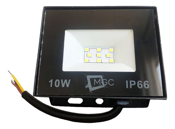 Refletor Smd Led 10w Branco Frio Prova Água Bivolt Pequeno Cor da carcaça Preto Cor da luz Branco-frio