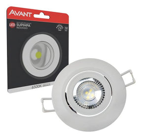 Spot Authentic LED Embutir Avant Redondo Branco Frio 6500K 3W Bivolt