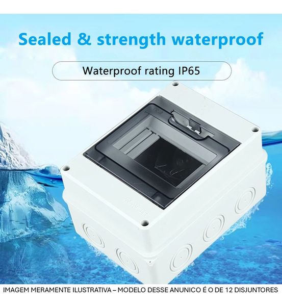 Caixa De Distribuição 12 Disjuntores Sobrepor Ip65 Hermertic