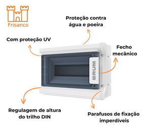 Caixa Para Proteção Ip65 Frisanco 09 Módulos
