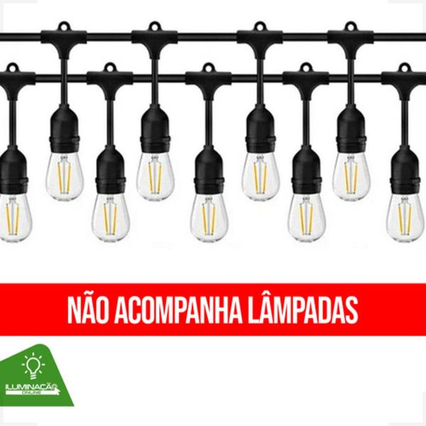Varal De 10 Metros  C/20 Soquetes E27