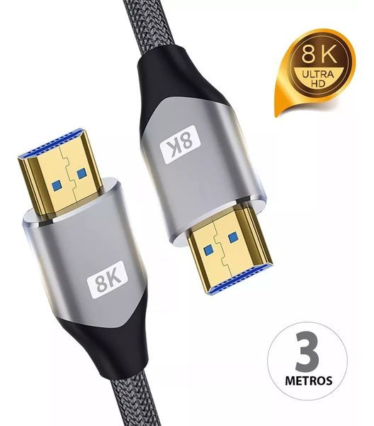 Cabo Hdmi 2.1 8k Gold Ultra Hd Ps5 Xbox Series X/s 3 Metros