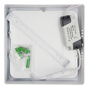 Plafon LED de Sobrepor 18W Quadrado 6500K - Iluminação Branca Fria e Potente