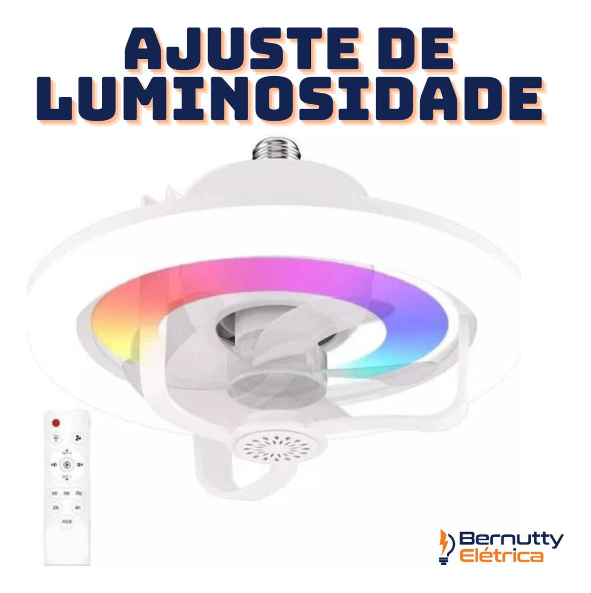 Luminária Led Ventilador De Teto Rgb 360º Com Aromaterapia