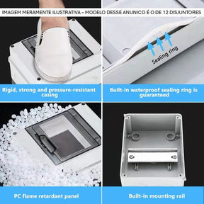 Caixa De Distribuição 12 Disjuntores Sobrepor Ip65 Hermertic