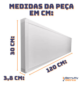 Kit com 2 Painéis LED de Sobrepor 30x120cm 6500K - Luz Branca Fria e Potente