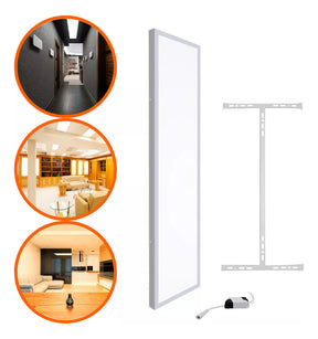 Kit com 2 Painéis LED de Sobrepor 30x120cm 6500K - Luz Branca Fria e Potente