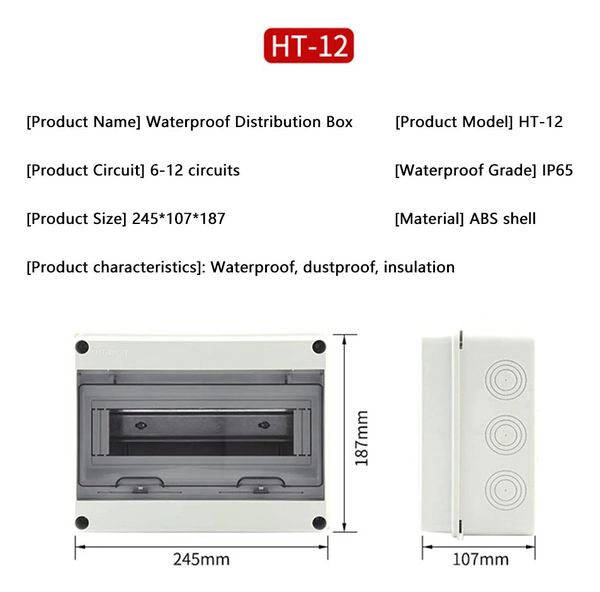 Caixa De Distribuição 12 Disjuntores Sobrepor Ip65 Hermertic