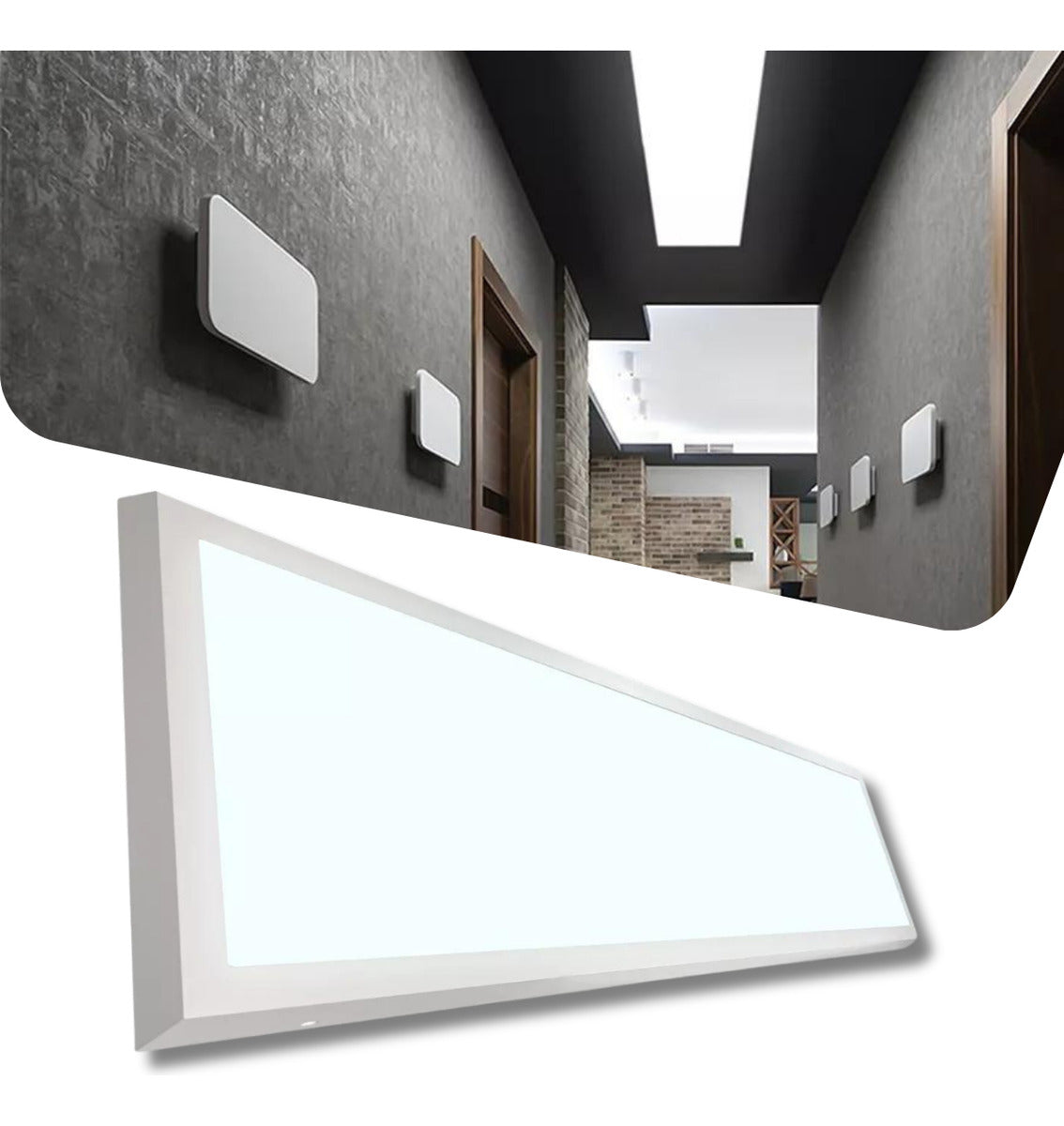 Plafon Retangular Sobrepor Painel Led Pro 50w 120x30 6500k