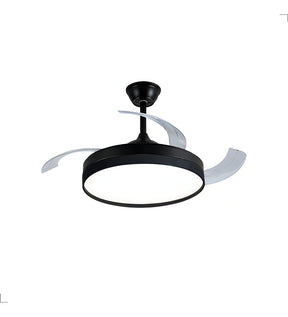 Ventilador Teto Retratil Controle Remoto Led 3 Cores 4 Pás PRETO