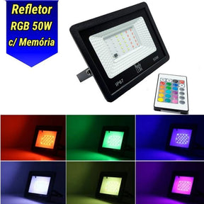 Refletor Rgb Com Memória 50w Uso Externo Ip67