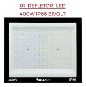 Refletor Led Smd Slim Ip66 400w 6500k