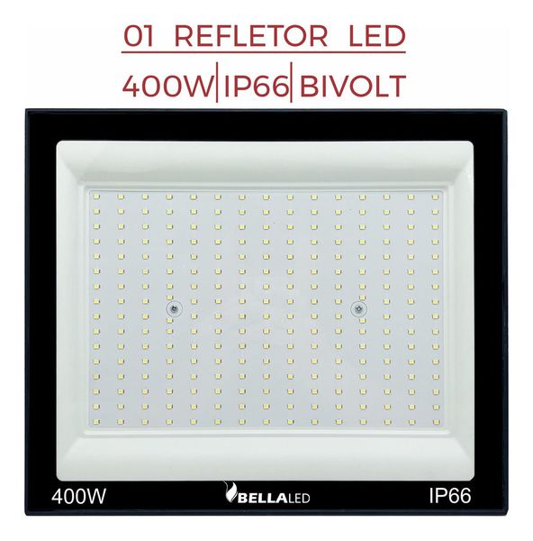 Refletor Led Smd Slim Ip66 400w 6500k