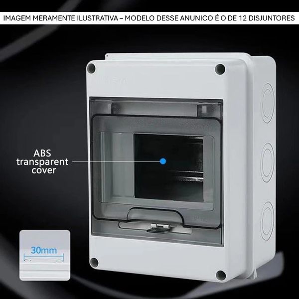 Caixa De Distribuição 12 Disjuntores Sobrepor Ip65 Hermertic