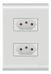 Conjunto Tomada Dupla 10A Liz branco - Tramontina