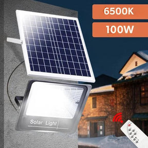 Refletor Led Placa Solar 100w Prova D'agua Branco Frio