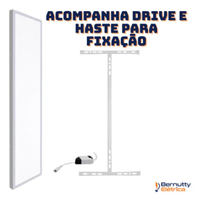 Kit com 2 Painéis LED de Sobrepor 30x120cm 6500K - Luz Branca Fria e Potente