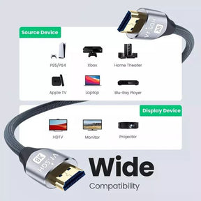 Cabo Hdmi 2.1 8k Gold Ultra Hd Ps5 Xbox Series X/s 3 Metros