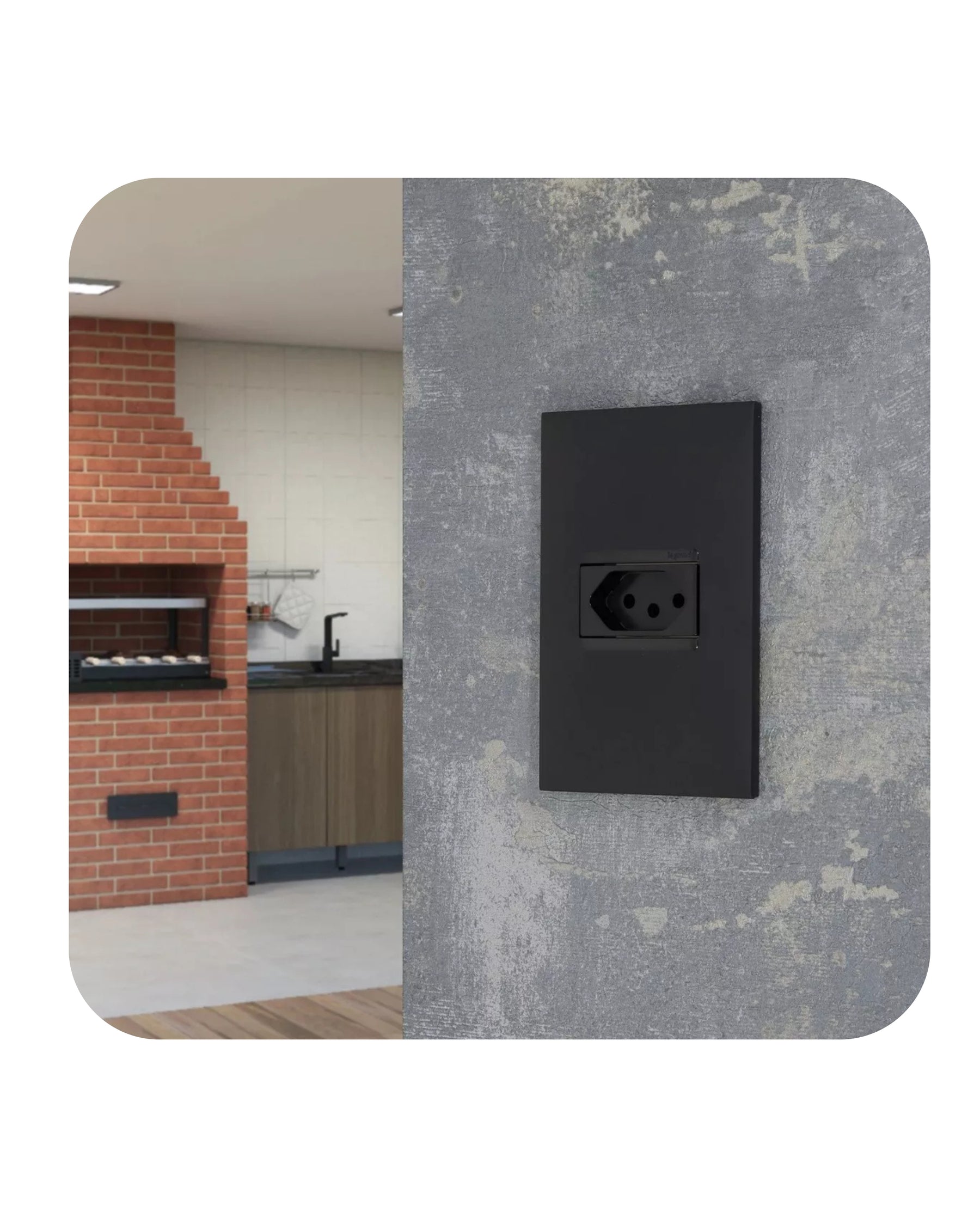 Conjunto 1 Tomada 4x2 2P+T 10A Preto Pial Plus - Legrand