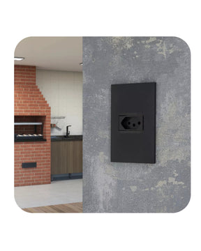 Conjunto 1 Tomada 4x2 2P+T 10A Preto Pial Plus - Legrand