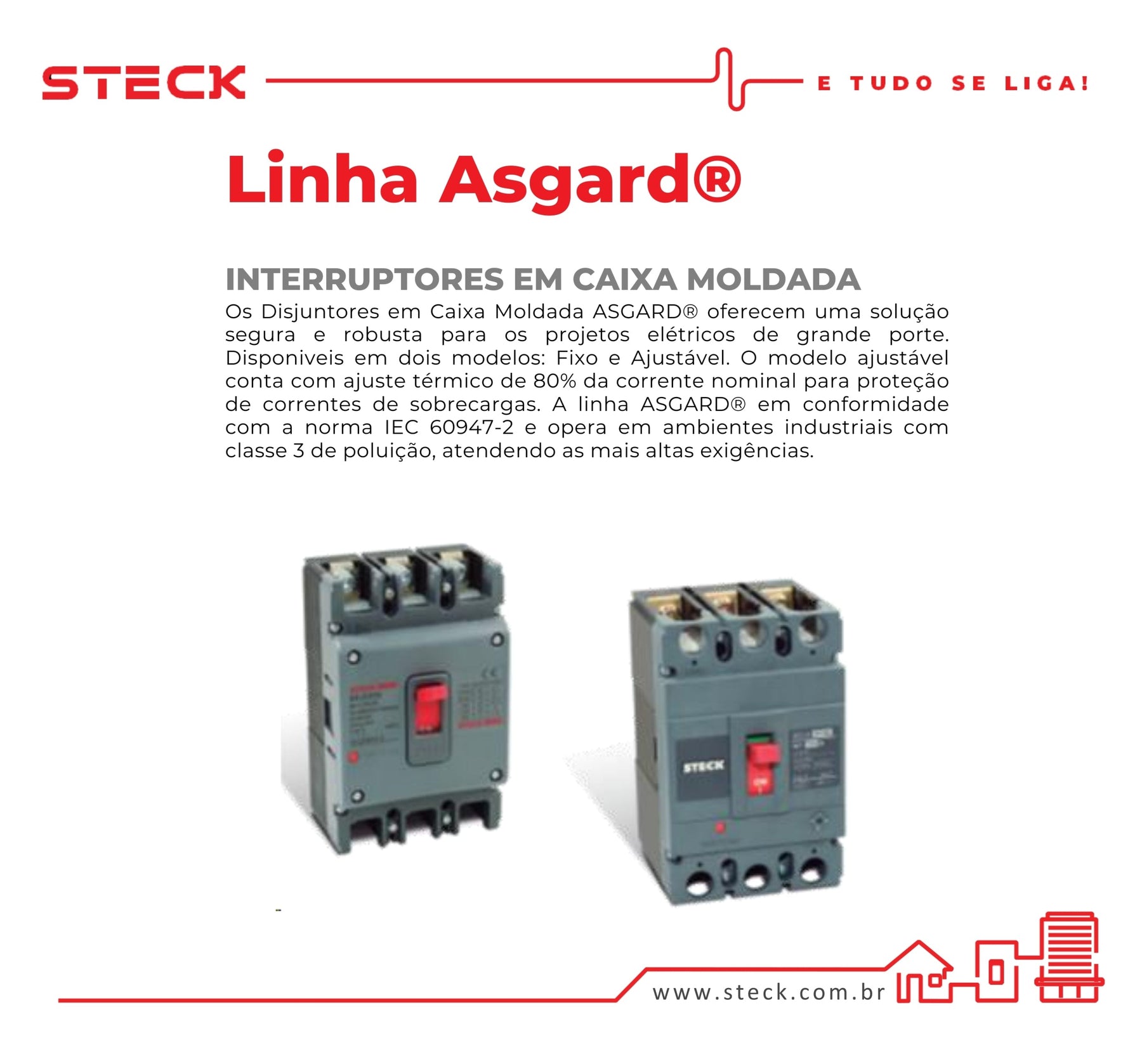 Disjuntor Caixa Moldada Asgard Série S250 100A - Steck