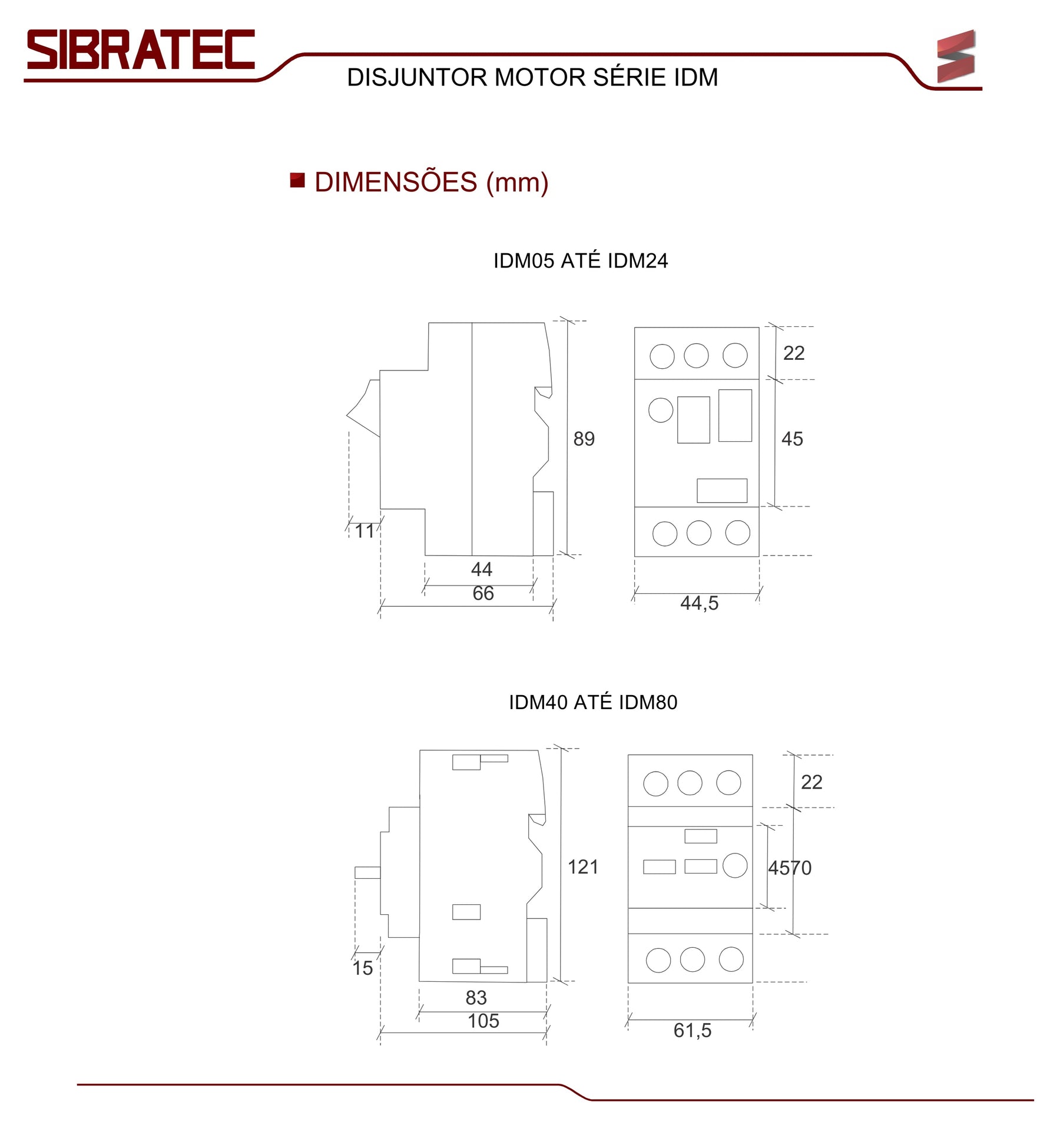 Disjuntor Motor Série IDM 3P 17-23A - Sibratec