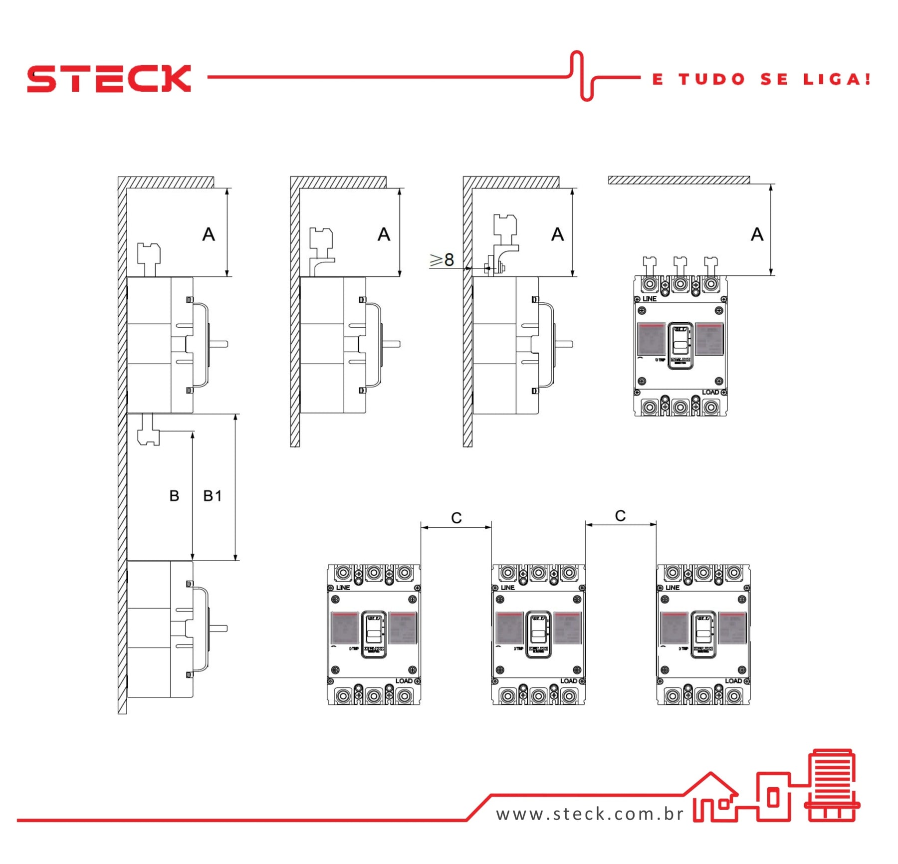 Disjuntor Caixa Moldada Asgard Série S250 100A - Steck