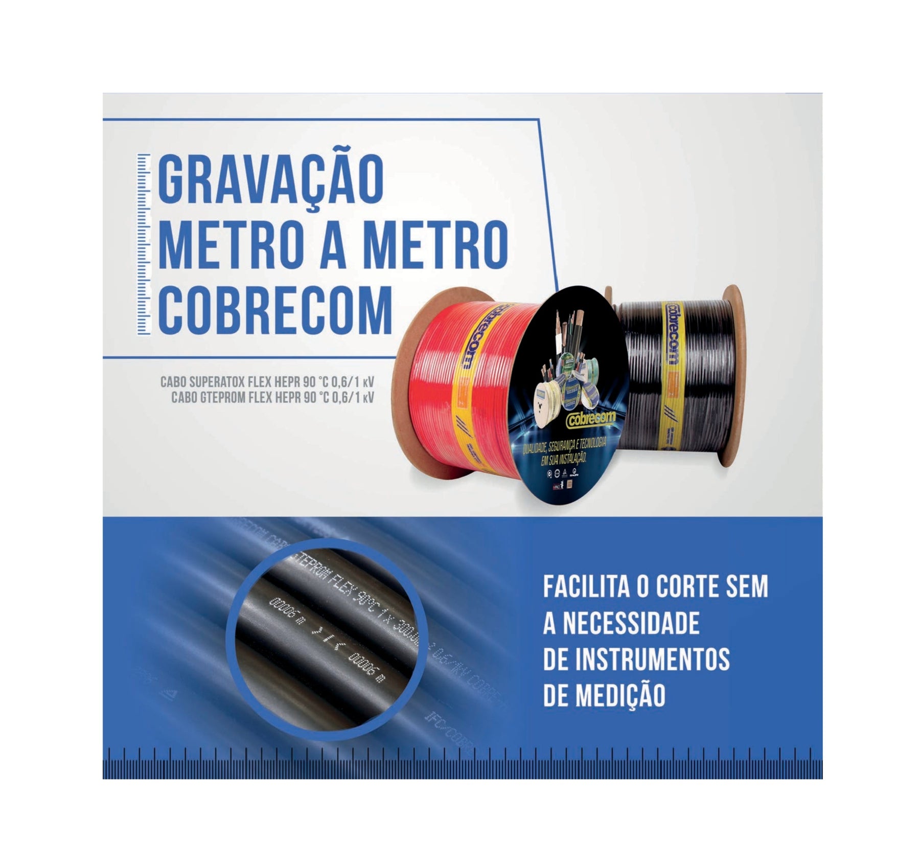 Cabo PP Flexicom 750V 3x6,00mm Cobrecom - Vendido por Metro