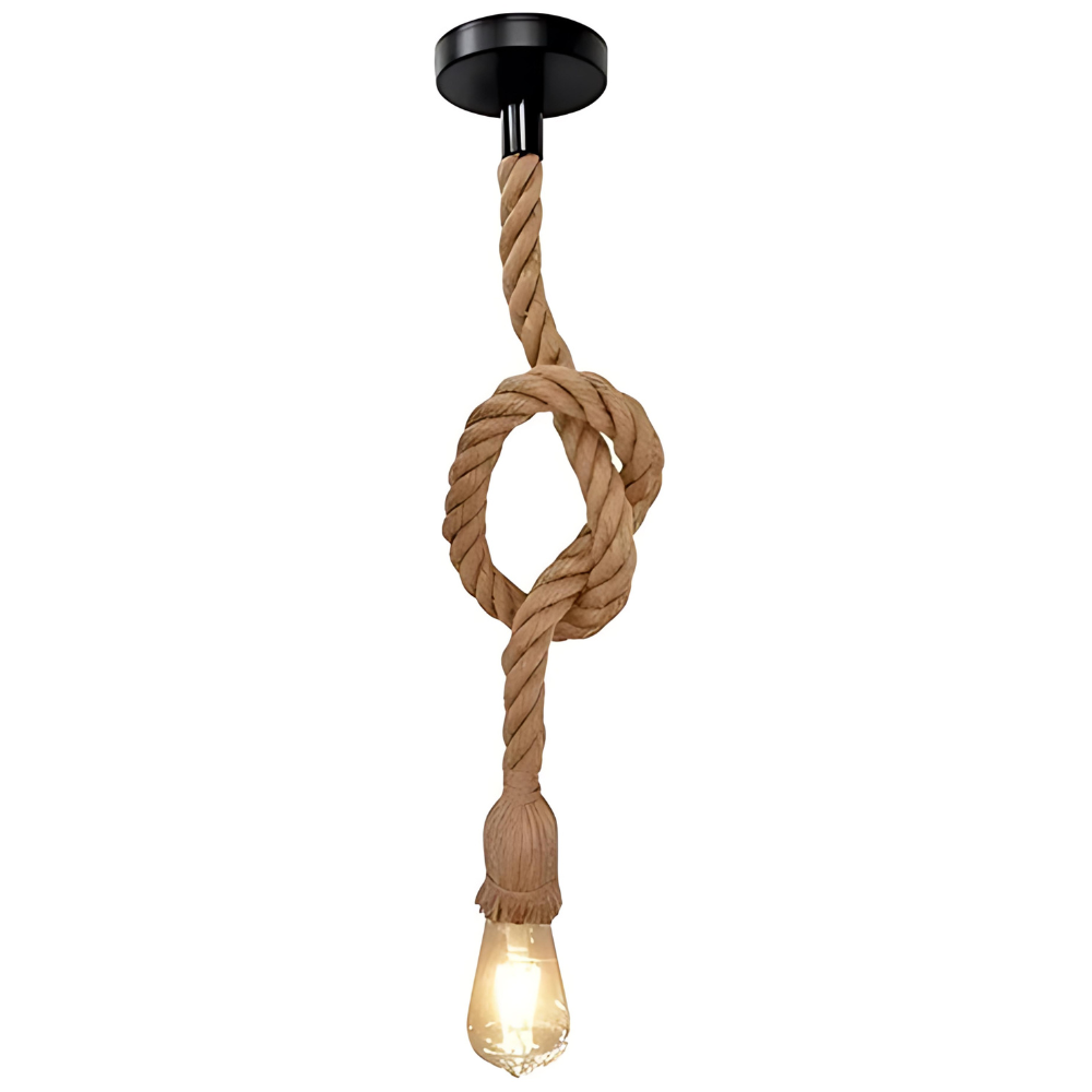 Pendente Corda 1M Retro Vintage Rústico Sisal E27 Para Decoração 1 Metro